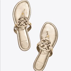 Tory Burch Metallic Leather Sandal (Gold)
